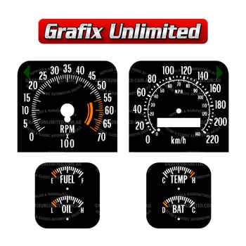 Dash Gauge Decal Set , HQ SS & GTS Type 5