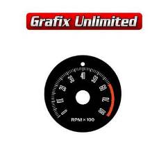 Dash Gauge Decal, Tacho 8000RPM