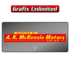 Dealership Decal, A. K. McKenzie Motors