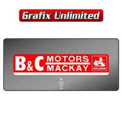 Dealership Decal, B & C Motors Mackay