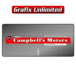 Dealership Decal, Campbells Motors Preston