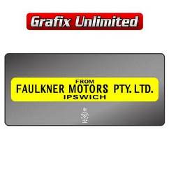 Dealership Decal, Faulker Motors Pty Ltd