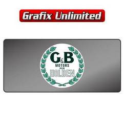 Dealership Decal, G & B Motors For Holden