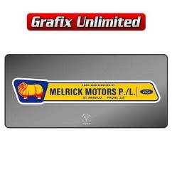 Dealership Decal, Melrick Motors