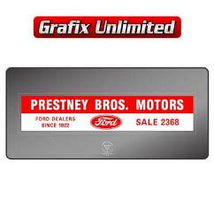 Dealership Decal, Prestney Bros Motors