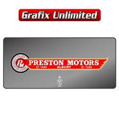 Dealership Decal, Preston Motors Commodore Gemini