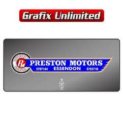 Dealership Decal, Preston Motors Essendon