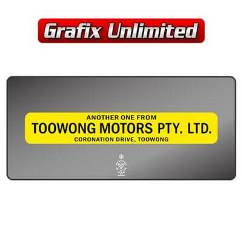 Dealership Decal, Toowong Motors Pty Ltd