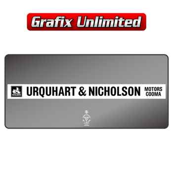 Dealership Decal, Urquhart & Nicholson Motors Cooma