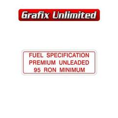 Fuel Specification Premium Unleaded Decal