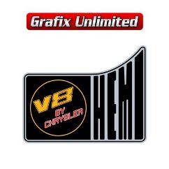 Hemi V8 By Chrysler LHS 1/4 Panel Decal