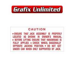 Jack Caution Decal, HQ, HJ 