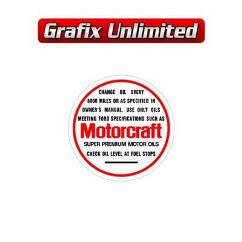 Oil Cap Decal Motorcraft, Miles