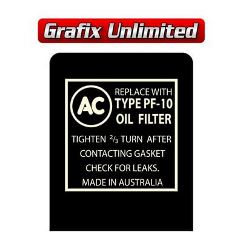 Oil Filter Decal, AC Type PF-10