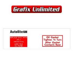 Oil Filter Decal, Autolite