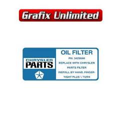 Oil Filter Decal, Chrysler Parts