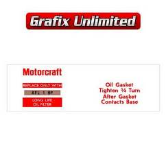 Oil Filter Decal, Motorcraft