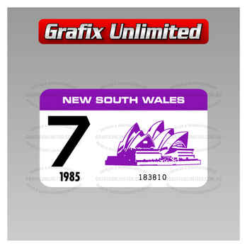 Registration Label, NSW 1985