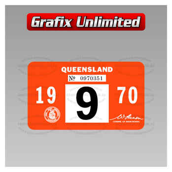 Registration Label, QLD 1968 - 1980