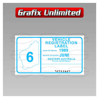 Registration Label, WA 1985 - 1993