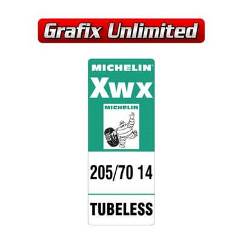 Spare Tyre Decal Michelin Xwx 205/70 14