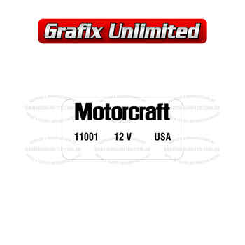 Starter Motor Decal, Motorcraft 1979 - 1984