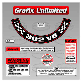 Sticker Kit, XB ZG 302 Engine Bay