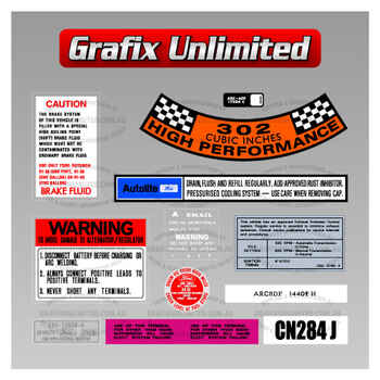 Sticker Kit, XT GT Automatic Engine Bay