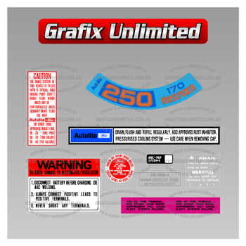 Sticker Kit, XY 250 2V 6 Cyl Engine Bay