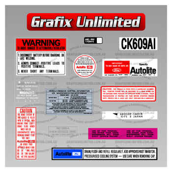 Sticker Kit, XY GT Automatic Engine Bay