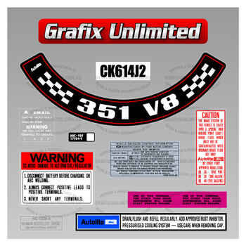 Sticker Kit, XY ZD 351 Engine Bay