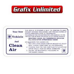 Sun Visor Decal, Clean Air Emissions