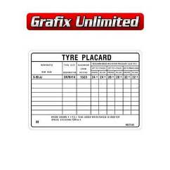 Tyre Placard, Part Number 9937548