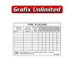 Tyre Placard, Part Number 9937548ND