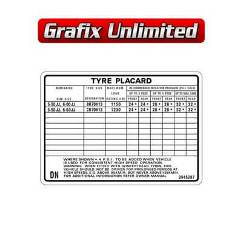 Tyre Placard, Part Number 9945287