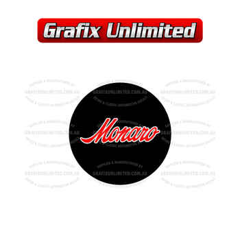 Wheel Cap Disc, Black with Red Monaro 35mm