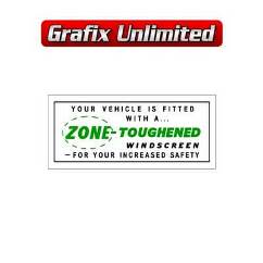 Windscreen Decal,  Zone Toughened