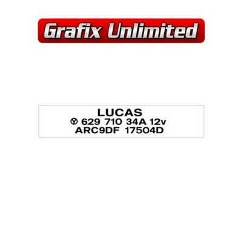 Wiper Motor Decal, Lucas 1969 - 1972