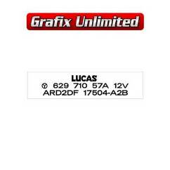 Wiper Motor Decal, Lucas 67 amp