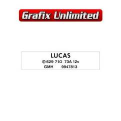 Wiper Motor Decal, Lucas 9947813